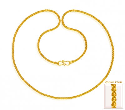 22Kt Gold Box Chain (18 In) ( Plain Gold Chains )