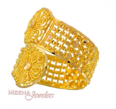 22Kt Fancy Filigree Ring ( Ladies Gold Ring )