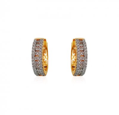 18kt Gold Diamond Earring ( Diamond Earrings )