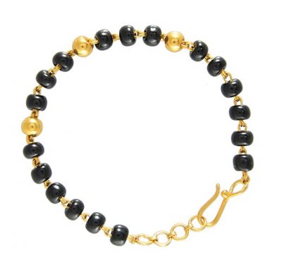 22K Bracelet with Holy Beads ( Black Bead Bracelets )