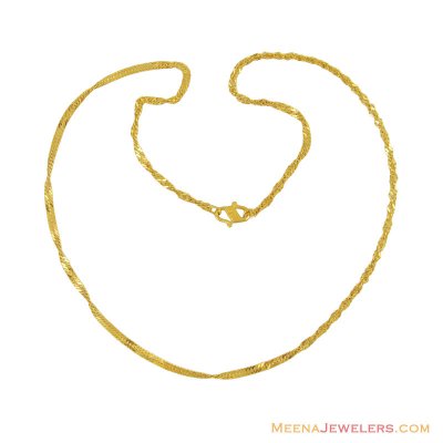 22K Gold Twisted Chain  ( Plain Gold Chains )