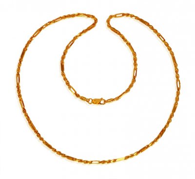 22K Gold Rope Chain 22In ( Men`s Gold Chains )