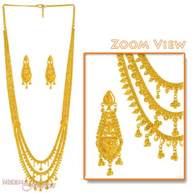 22K Gold Bridal Necklace and Earrings set ( Bridal Necklace Sets )