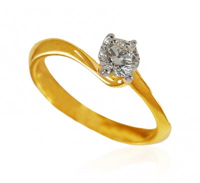 18Kt Gold Diamond Ring For Ladies ( Diamond Rings )