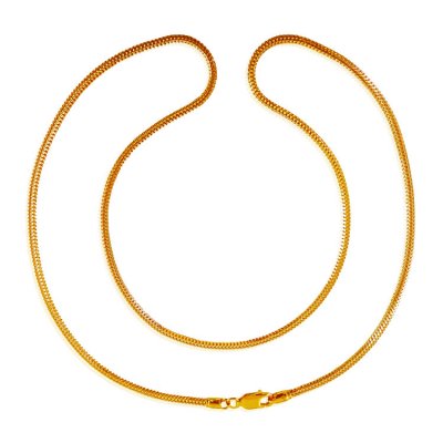 22kt Gold Two Tone Chain (20 Inch) ( Plain Gold Chains )