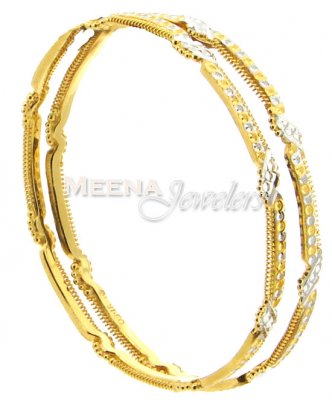 22 Kt Gold Two Tone Bangles ( Two Tone Bangles )