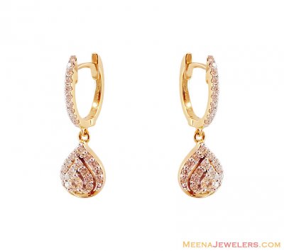 18 k Gold Diamond Bali  ( Diamond Earrings )