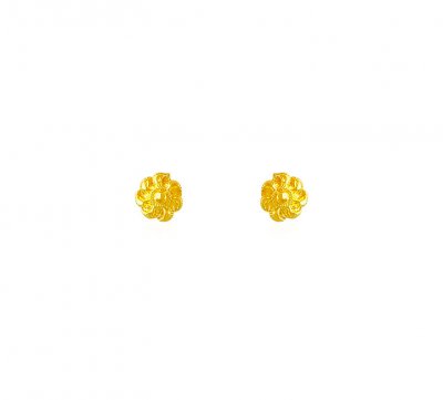 22k Gold Baby Earrings ( 22 Kt Gold Tops )
