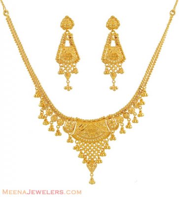 Fancy Gold Necklace set ( 22 Kt Gold Sets )
