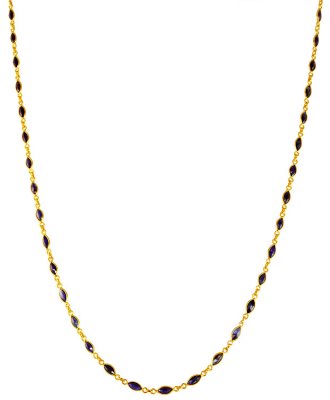 22 Karat Gold Sapphire Mala ( 22Kt Gold Fancy Chains )