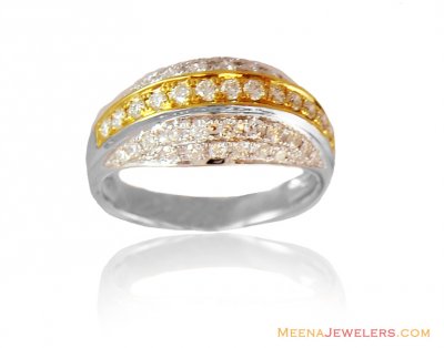 18K Fancy Two Tone Diamond Ring ( Diamond Rings )