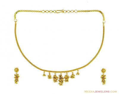 22K Gold Fancy Necklace Set  ( 22 Kt Gold Sets )