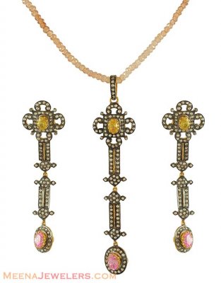 Diamond Victorian Pendant Set ( Diamond Victorian Jewelry )