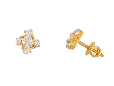 22kt Gold Fancy Earring ( Signity Earrings )