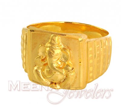 22k Gold ring with Lord Ganesh ( Religious Rings )