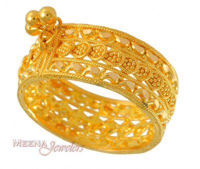 22Kt Gold Indian Handmade Band ( Ladies Gold Ring )