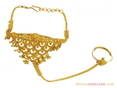 22K Gold Traditional Panja Bracelet ( Ladies Bracelets )