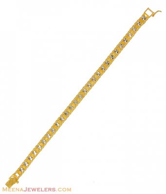 22k Gold Two Tone Bracelet  ( Men`s Bracelets )
