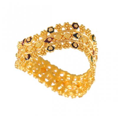 22Kt Gold Wavy Band ( Ladies Gold Ring )