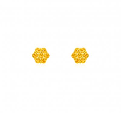 22 kt Gold Earrings ( 22 Kt Gold Tops )