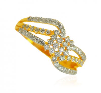 22k Gold Ring with CZ ( Ladies Signity Rings )