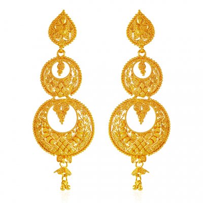 Chand Bali Earrings 22 Karat Gold ( Exquisite Earrings )