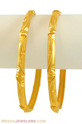 22K Yellow Gold Bangles(pair) ( Gold Bangles )