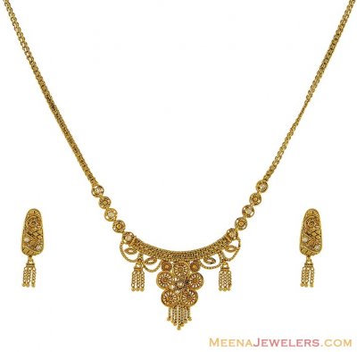 Indian Antique Necklace Set (22Kt) ( Light Sets )