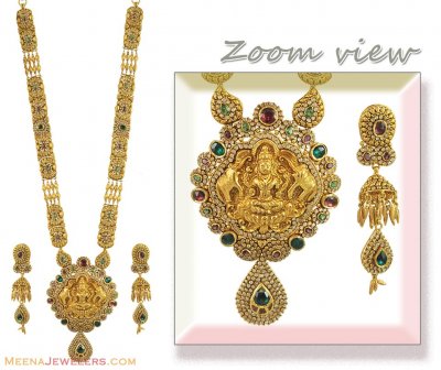 22k Exclusive Polki Temple Jewelry  ( Bridal Necklace Sets )