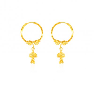 22karat Gold Designer Bali ( Hoop Earrings )
