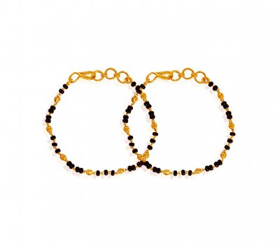 22K Beads Kids Bracelet ( Black Bead Bracelets )