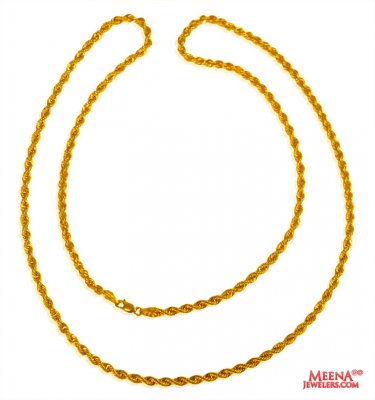 22 Kt Gold Fancy Chain (24 Inch) ( Plain Gold Chains )