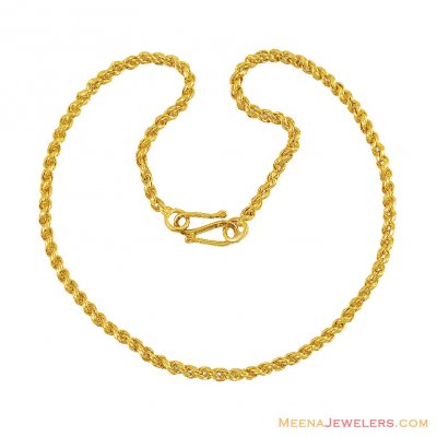 21k Gold Fancy Rope Chain ( 22Kt Gold Fancy Chains )