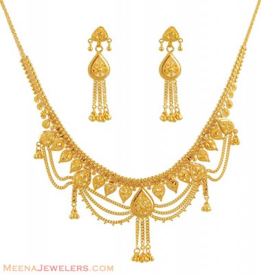 Necklace and earring set with filigree ( Light Sets )