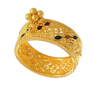22Kt Gold Band with Dangling ( Ladies Gold Ring )