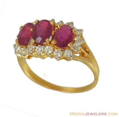 22kt Ruby Ring ( Ladies Rings with Precious Stones )