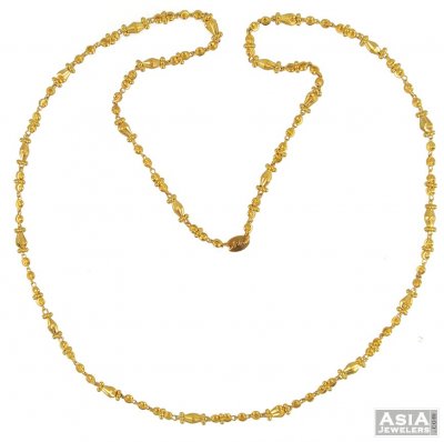22k Gold Long Beaded Chain ( 22Kt Long Chains (Ladies) )