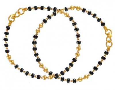 22Kt Bracelet with Holy Beads ( Black Bead Bracelets )