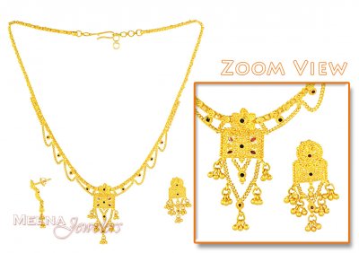 Gold Necklace and Earrings Set ( 22 Kt Gold Sets )