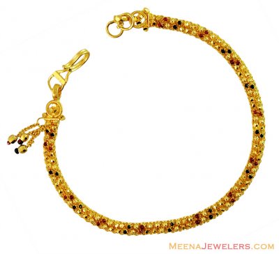 Fancy Gold Meenakari 22k Bracelet  ( Ladies Bracelets )
