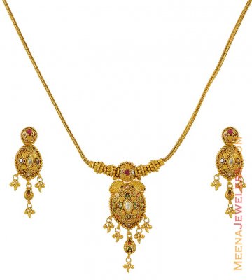 22k Gold Antique Necklace Set ( Antique Necklace Sets )