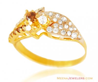 22k Gold Ring with Colored Stones ( Ladies Signity Rings )