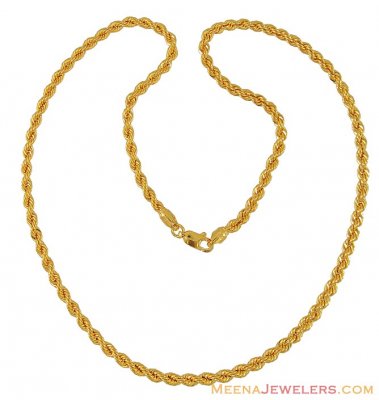 22K Rope Chain (18 Inch) ( Plain Gold Chains )