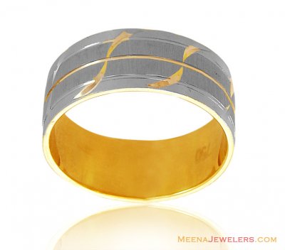 18K Two Tone Band ( Wedding Bands )