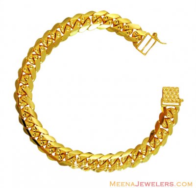 22K Gold Mens Link Bracelet  ( Men`s Bracelets )