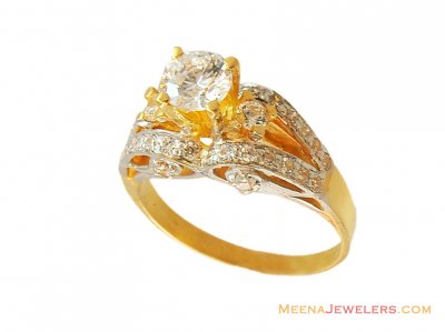 22k Fancy Solitaire Ring  ( Ladies Signity Rings )