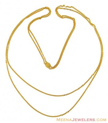 22k Double Layered Chain ( 30 Inch) ( 22Kt Long Chains (Ladies) )