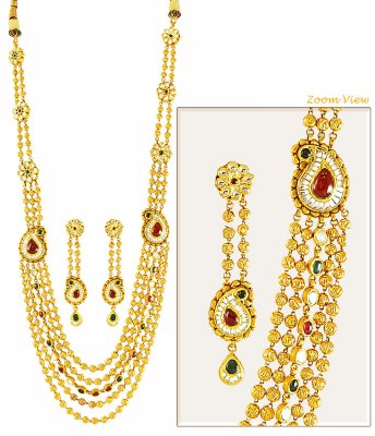 Exquisite Gold Antique Necklace Set ( Bridal Necklace Sets )