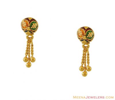 22K Indian Earrings ( 22Kt Gold Fancy Earrings )