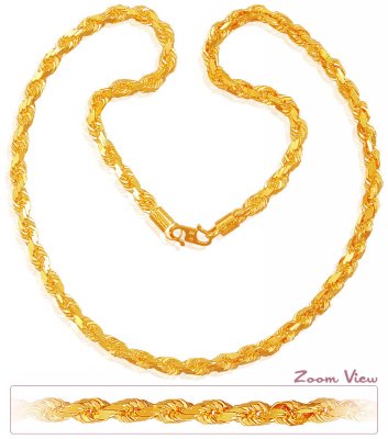 22K Rope Chain (22 Inch) ( Men`s Gold Chains )